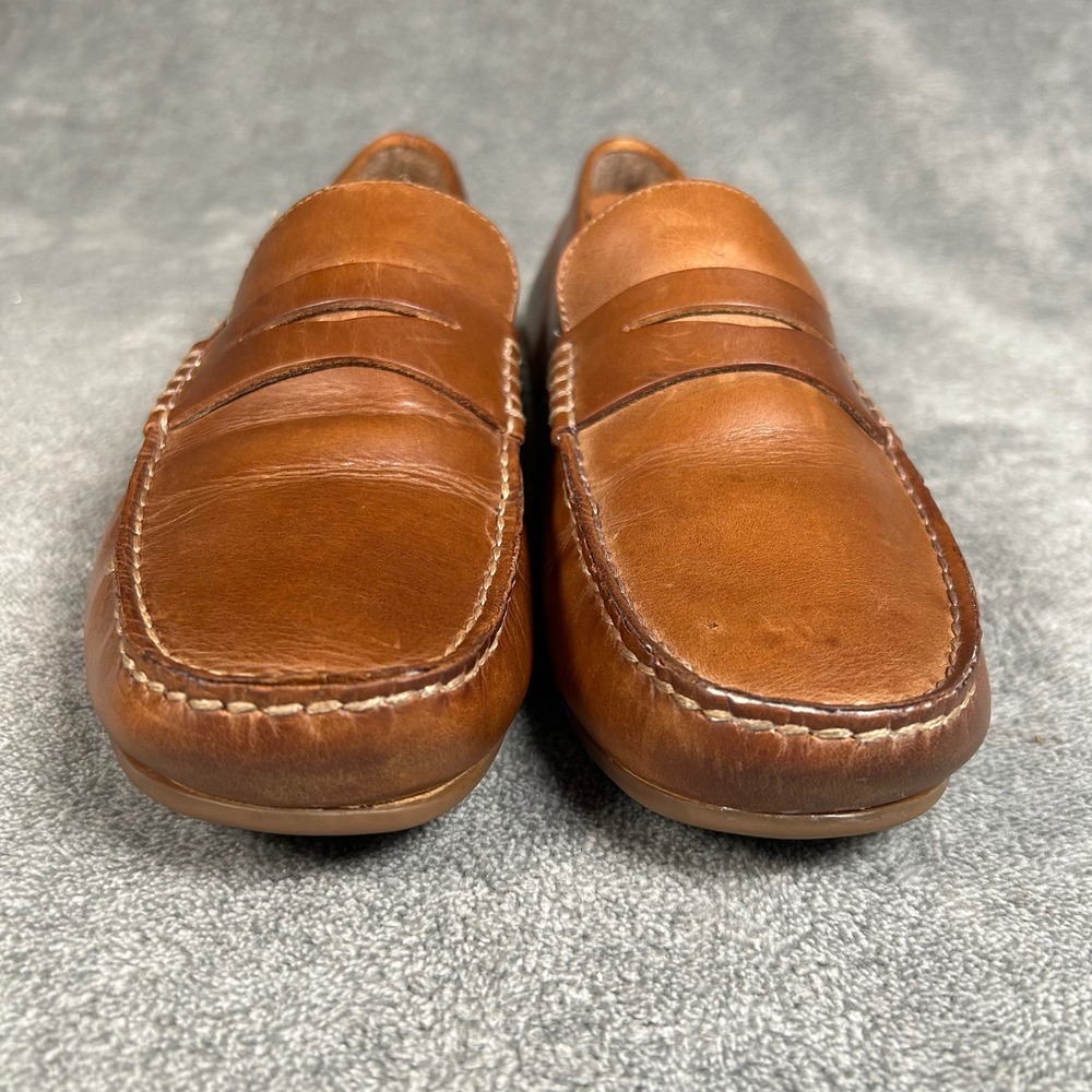 Florsheim Driver Penny Loafer Mens Cognac Brown Leather Shoes Size 9.5M - Picture 3 of 11